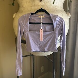Qinsen women’s sexy square cropped t shirt